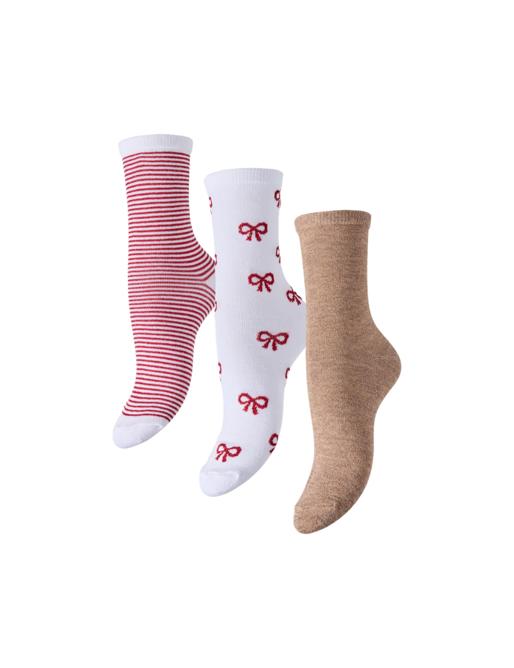 Pieces Pcjopi Xmas calzini donna glitter 3 paia uso quotidiano