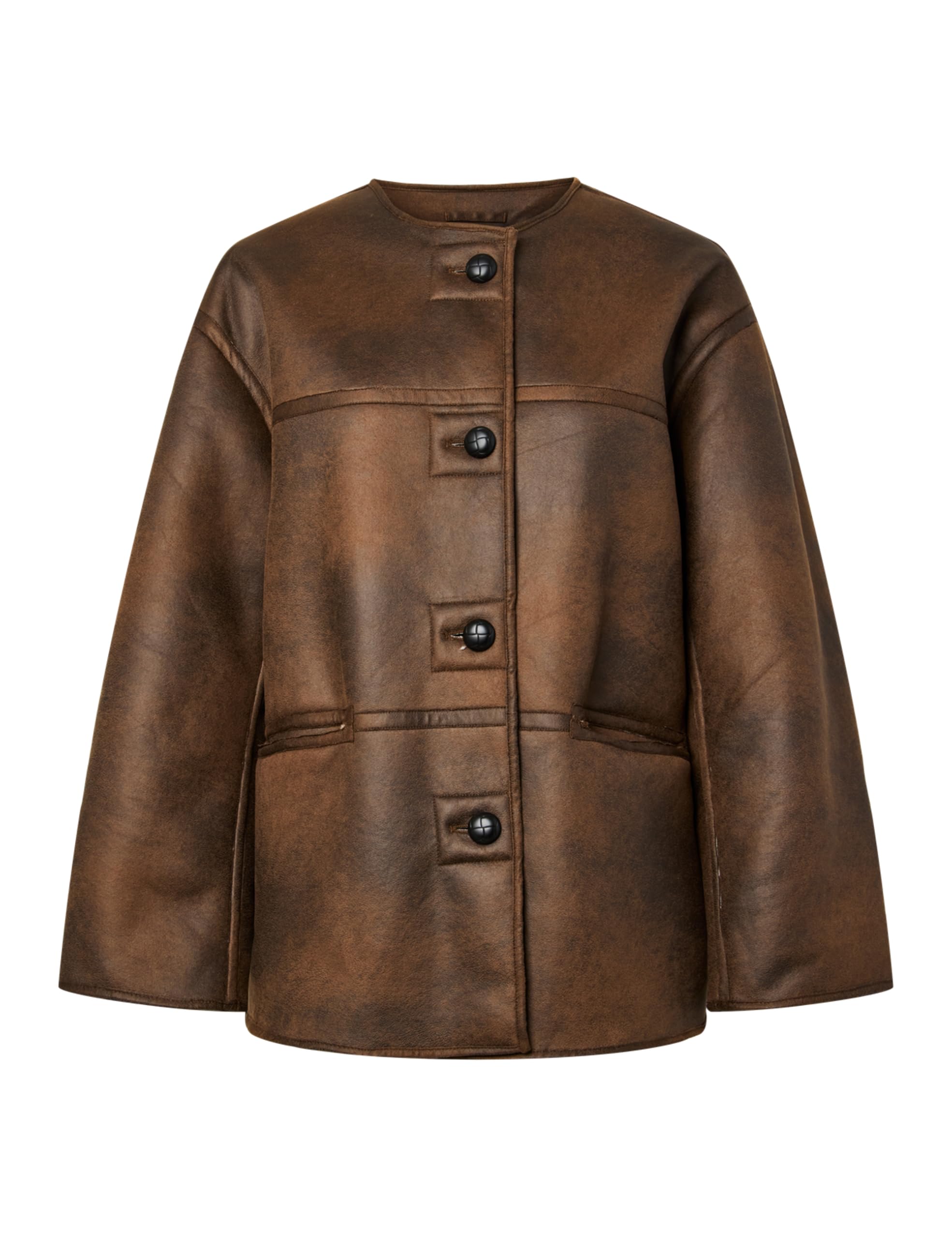 Pieces Pcjulie Reversible Teddy Brushed giacca donna reversibile