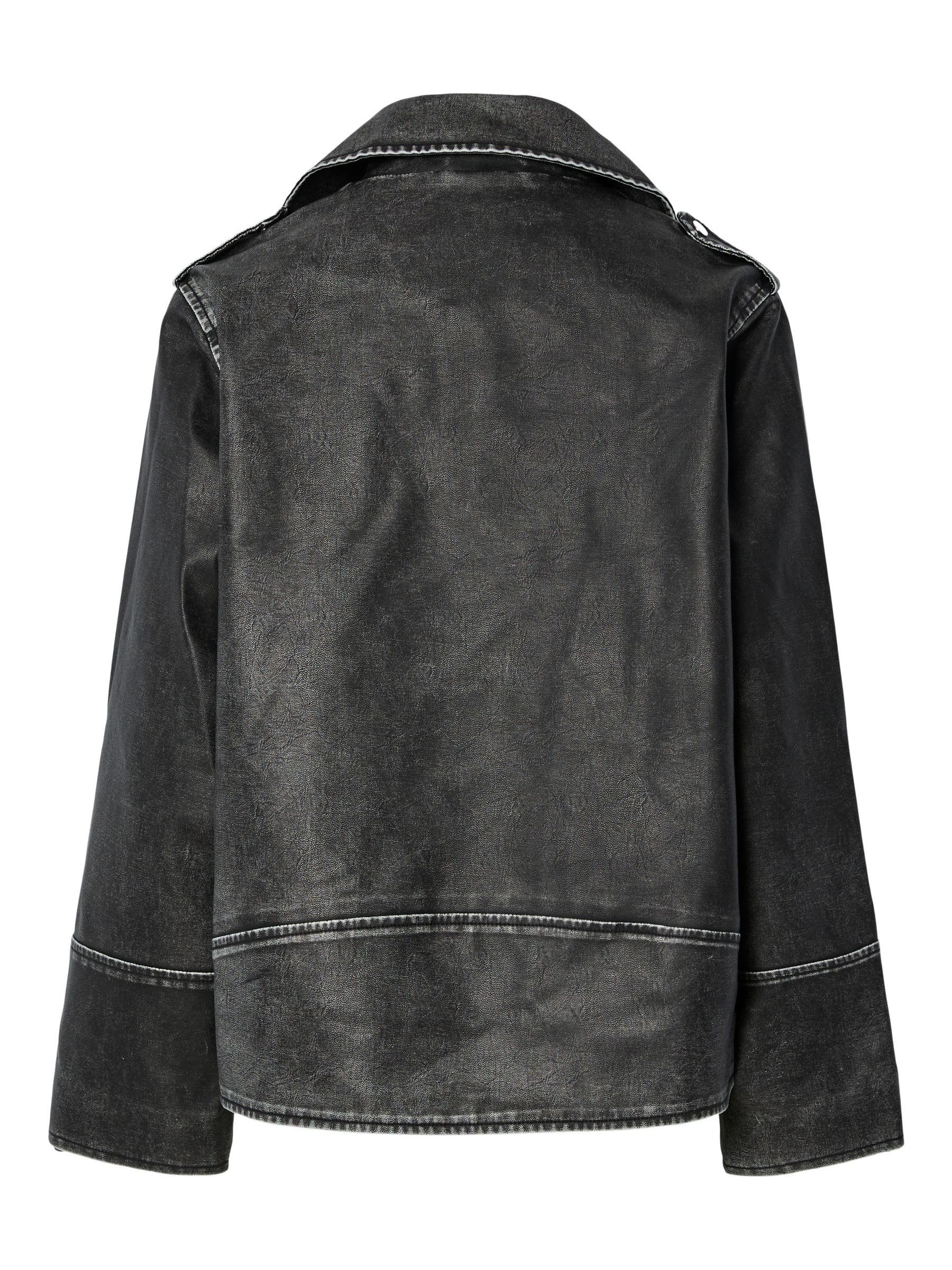 Pieces Pcjosie giacca biker donna ecopelle taglia M
