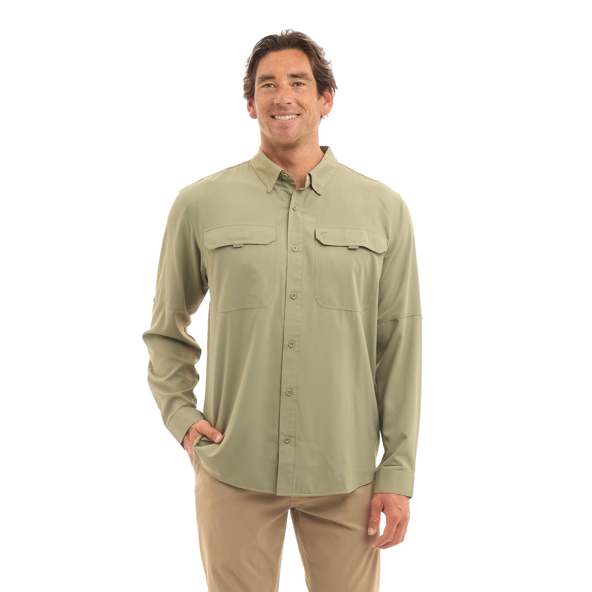 Pelagic Keys LS camicia uomo verde mangrove UPF 50+
