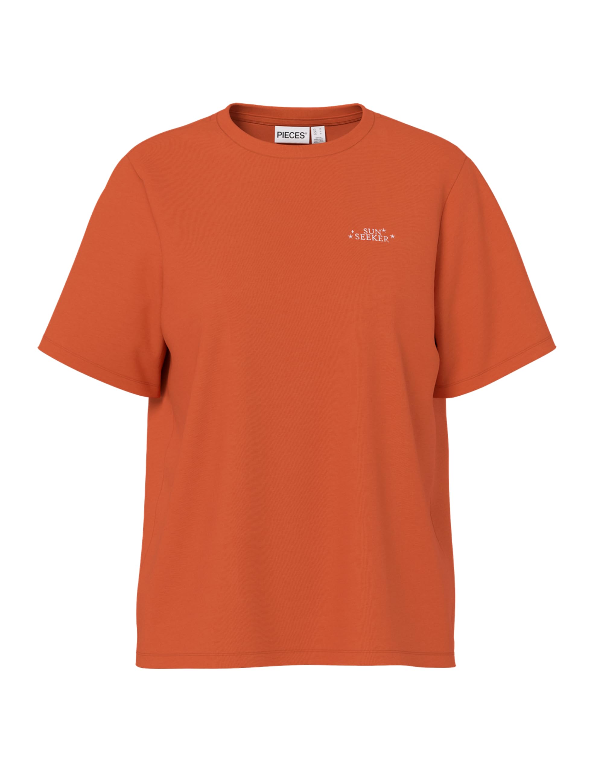 Pieces Pcpago SS T-shirt stampata ochre bruciato