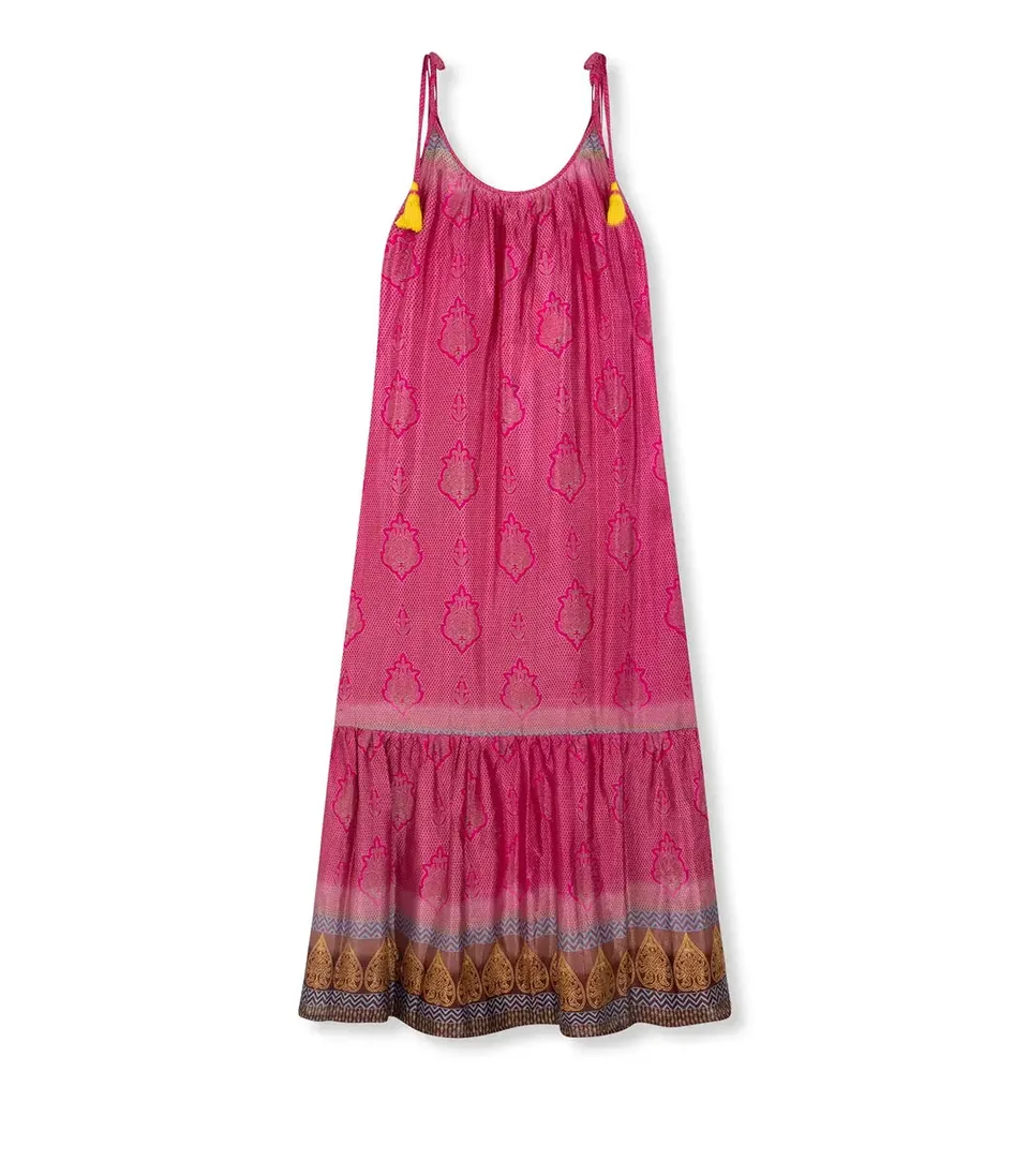 el.residu Myra #2 vestito midi rosa viscosa