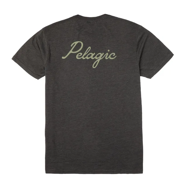 Pelagic Lines In maglietta uomo grafite melange tri-blend