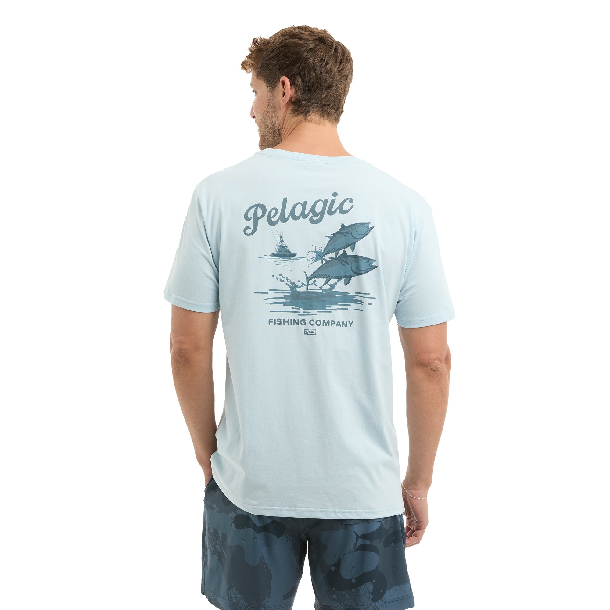 Pelagic Jumpers t-shirt uomo azzurra cotone