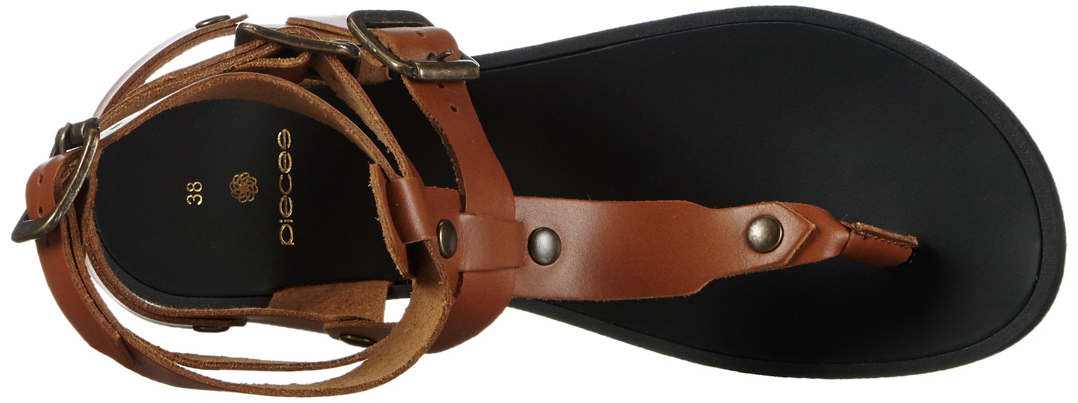 Pieces Psjulia Leather Sandal sandali donna cognac