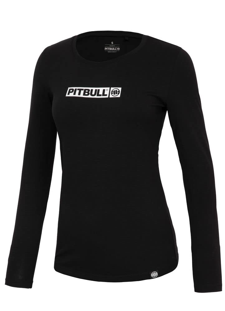 Pitbull Maglia Donna Manica Lunga Nera Cotone Girocollo