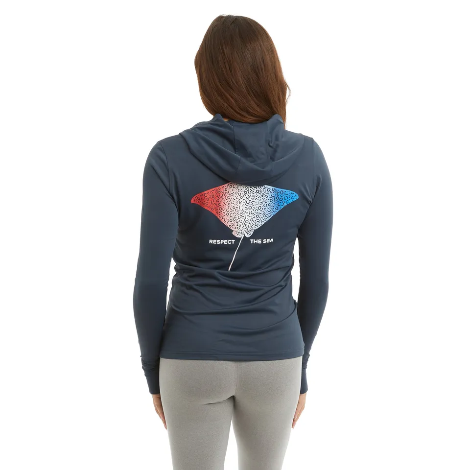 Pelagic Aquatek Eagle Fade maglia donna Dark Navy UPF 50+