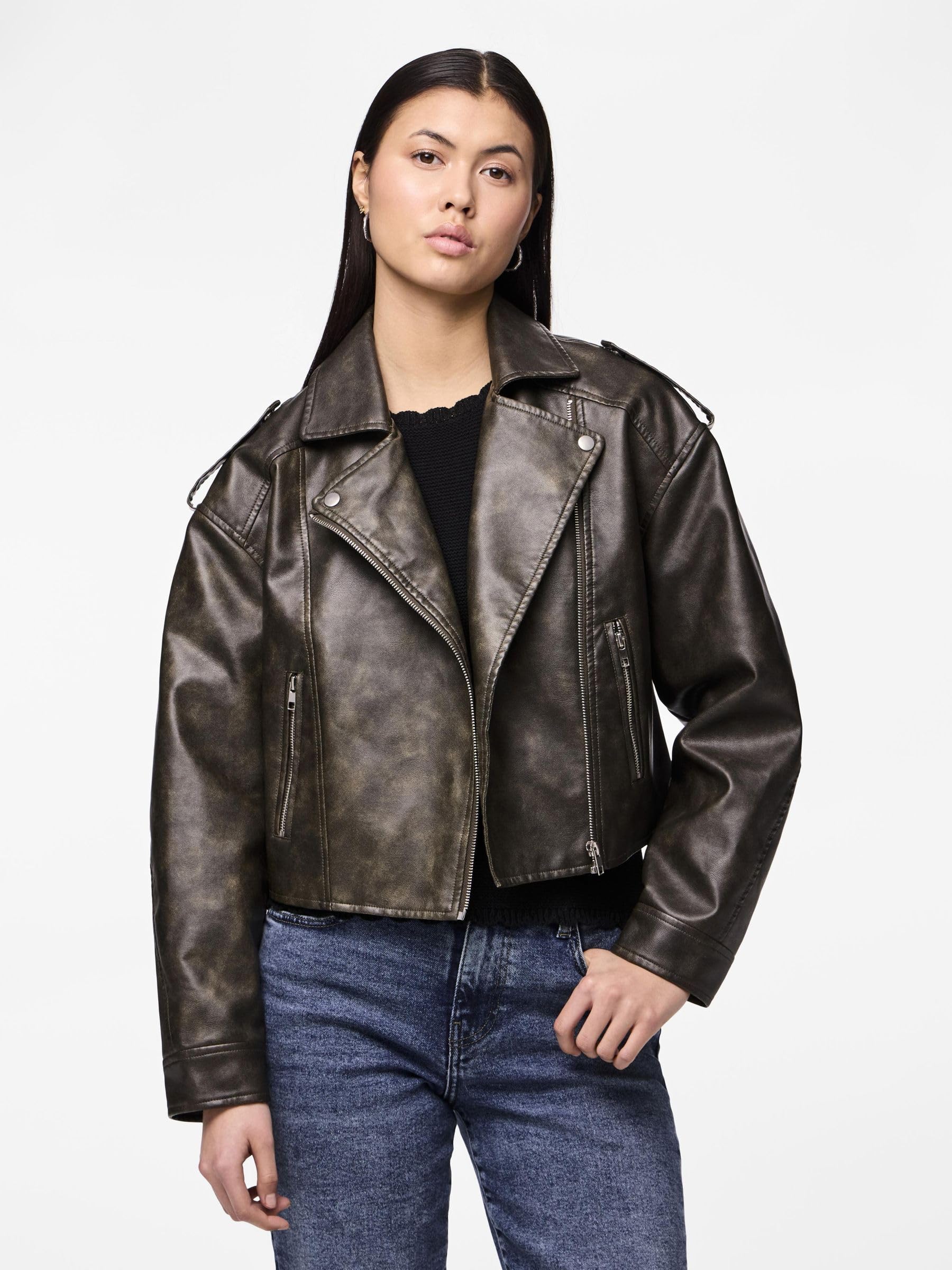 Pieces Pcamina Giacca Biker Donna Taglia L