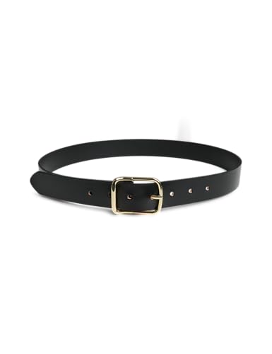 Pieces & Peace Pcfussa Leather Jeans Belt cintura cognac oro 85 cm