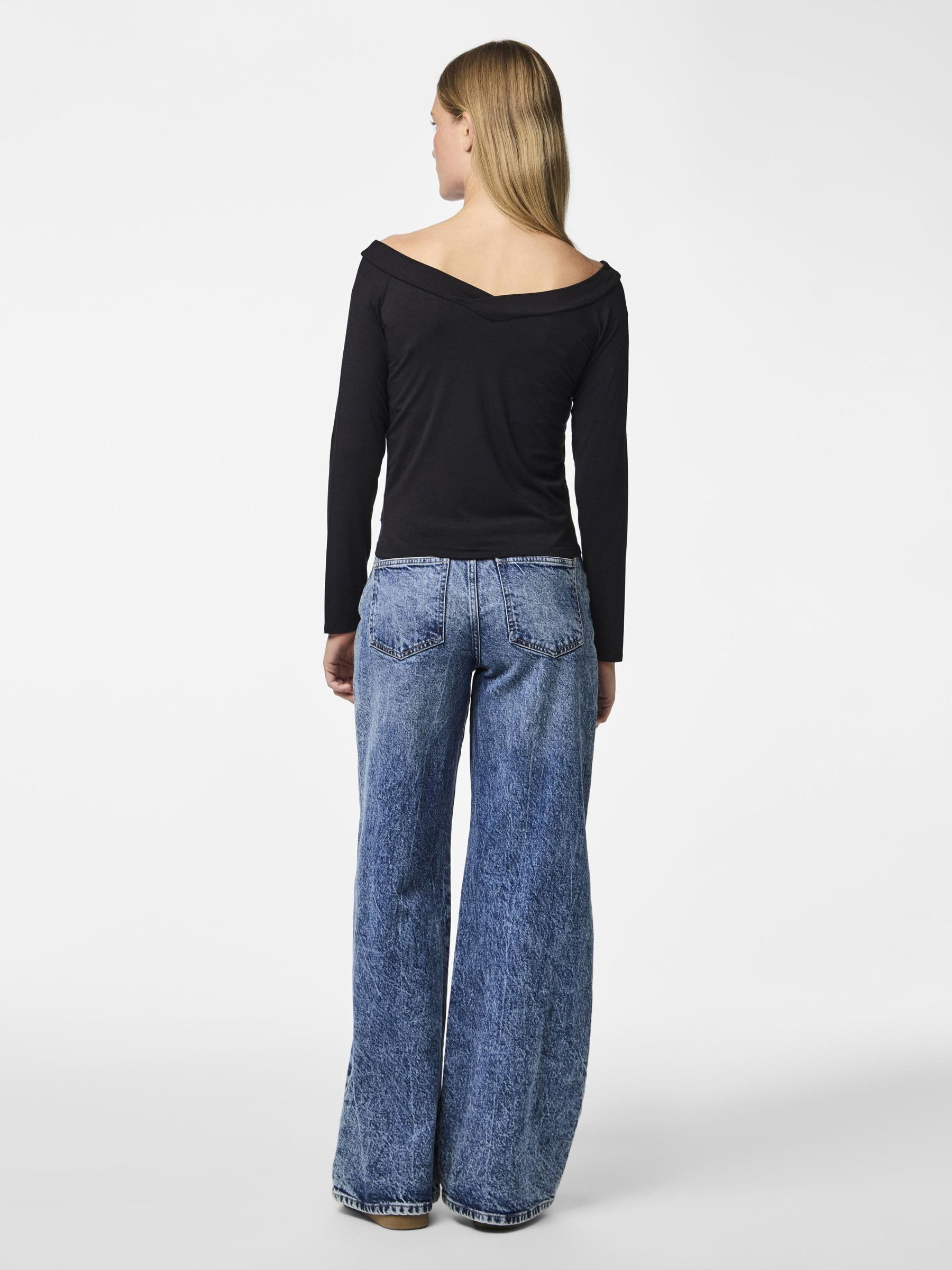 Pieces Pcmaliva top donna maniche lunghe elasticizzato