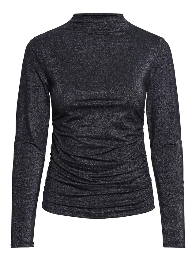 Pieces Pcmonica Glitter Ruching top donna S maniche lunghe
