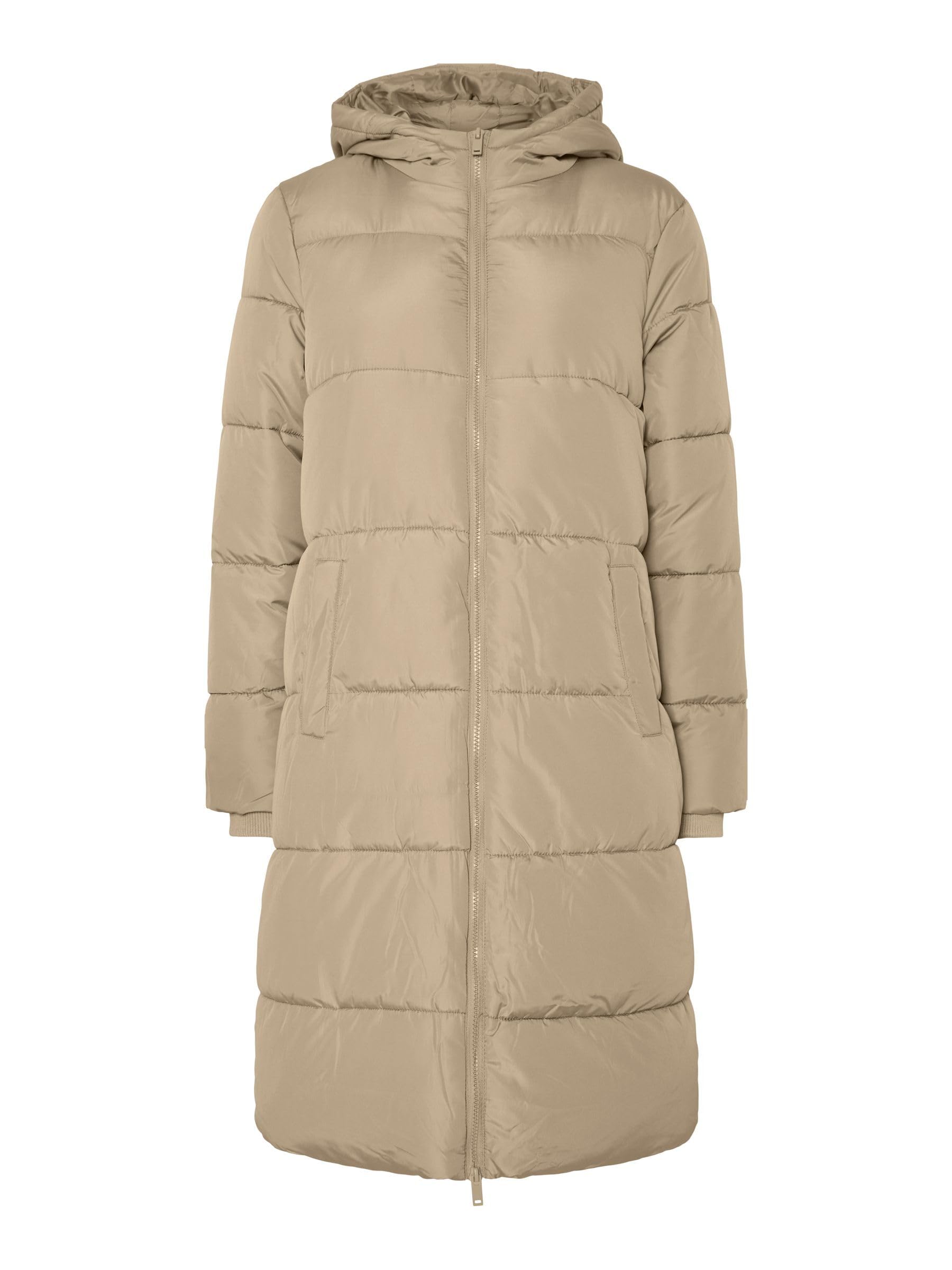 Pieces Pcbee New Long Puffer Jacket Bc piumino XS visone argenteo