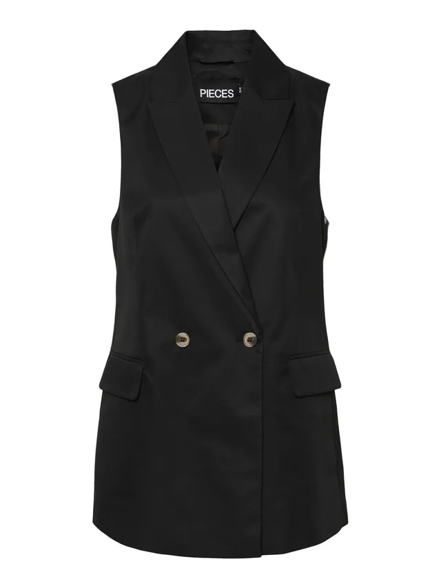 Pieces Pctally Blazer Gilet Donna Nero Smanticato