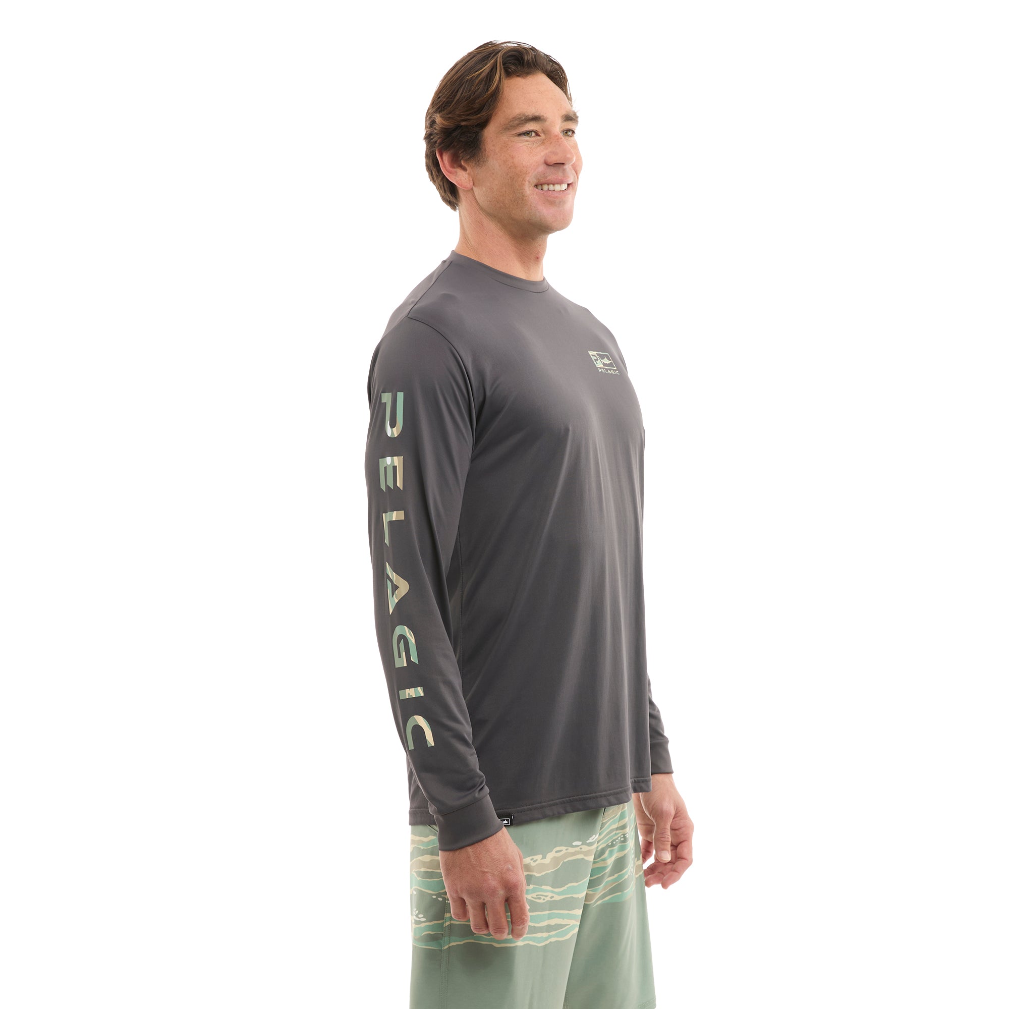 Pelagic Aquatek Wahoo Icon maglia pesca grafite UPF 50+