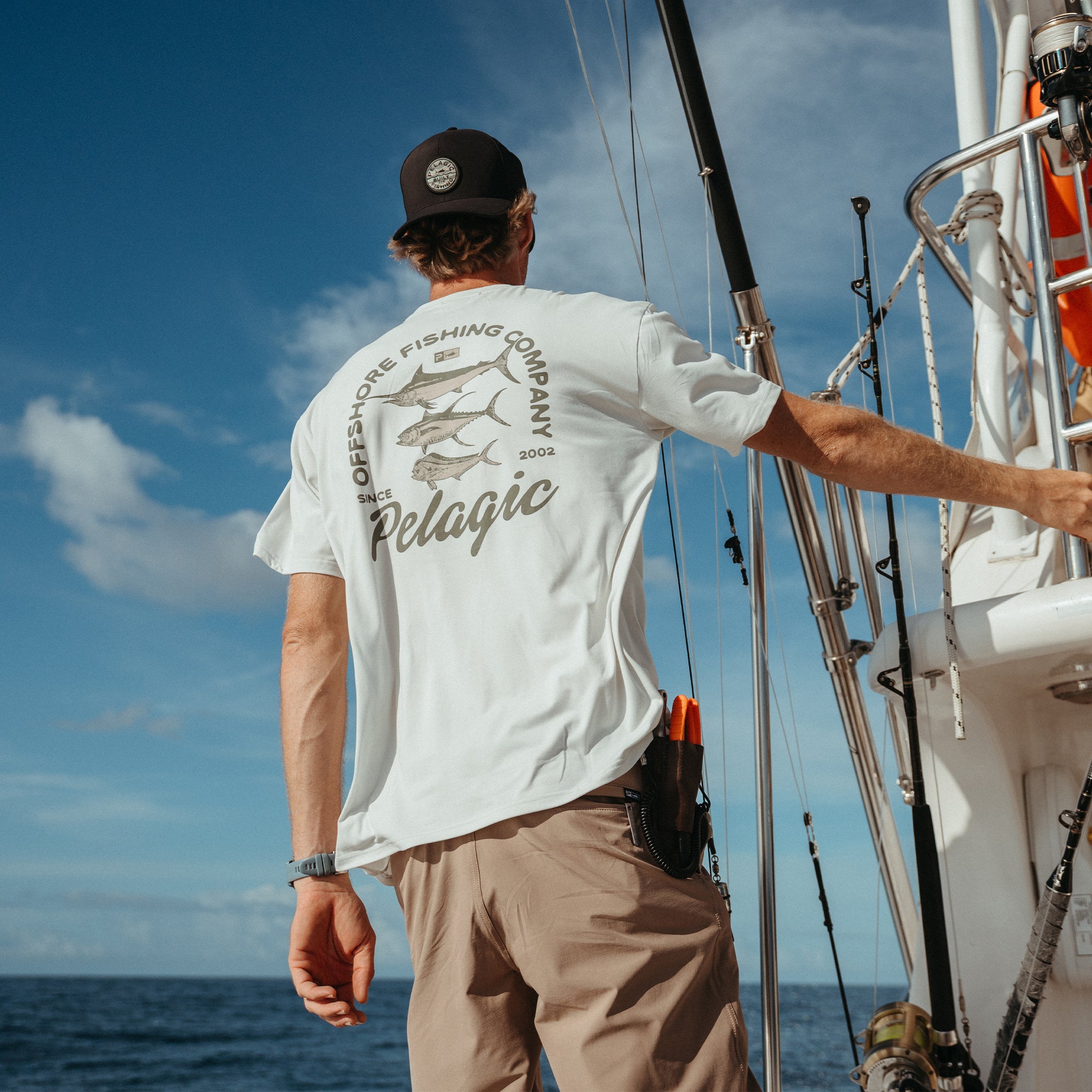 Pelagic Freespool Slammed t-shirt bone manica corta UPF 50+
