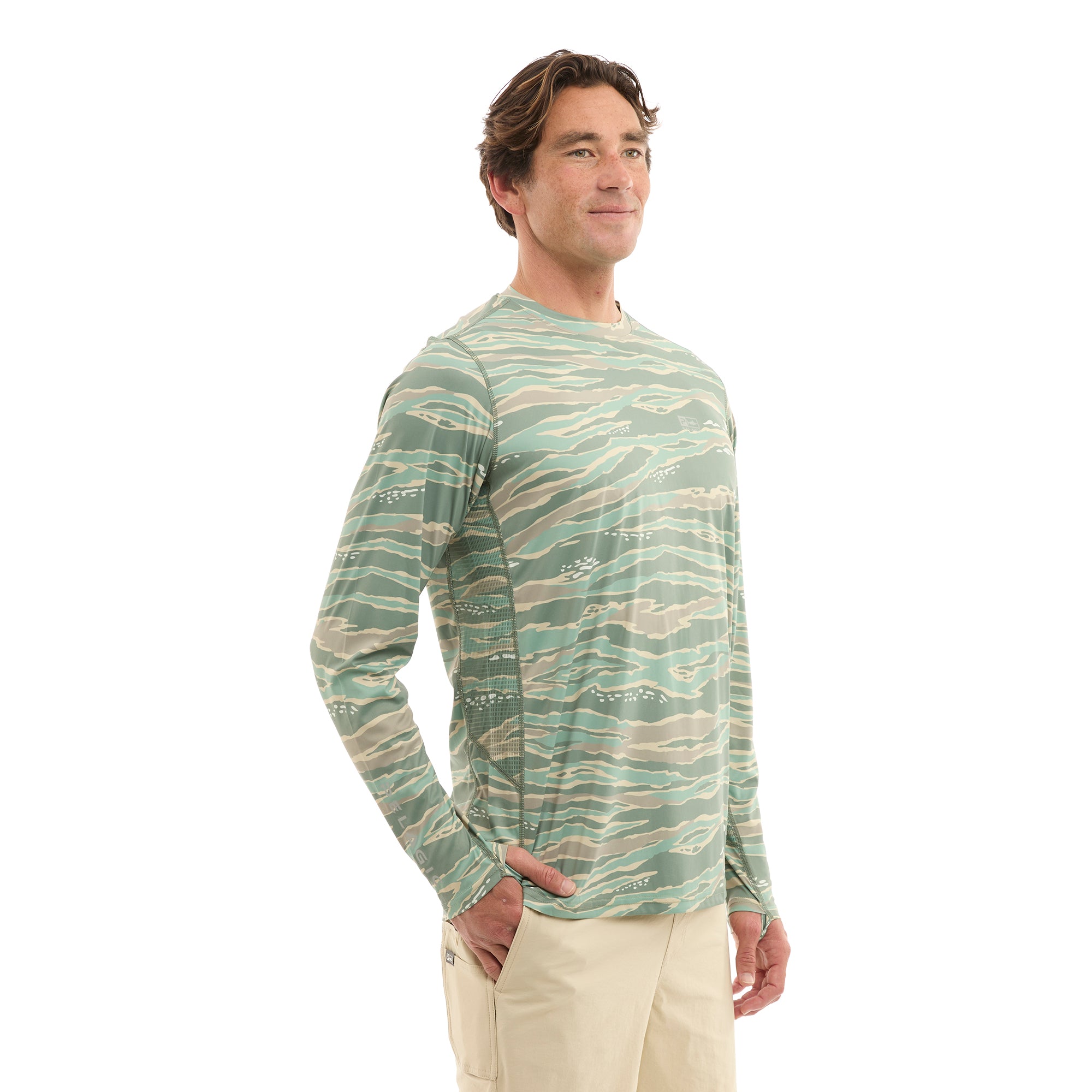 Pelagic Vaportek maglia pesca mimetica mangrovia UPF 50+
