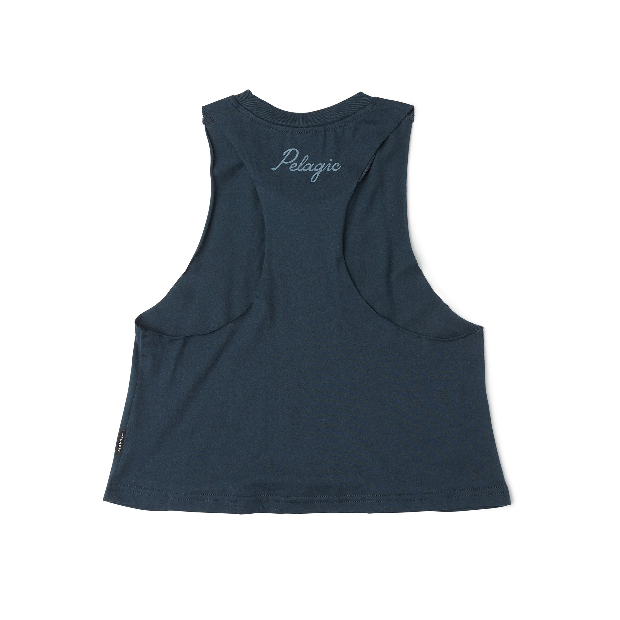 Pelagic Tropic Tuna top donna navy cropped cotone