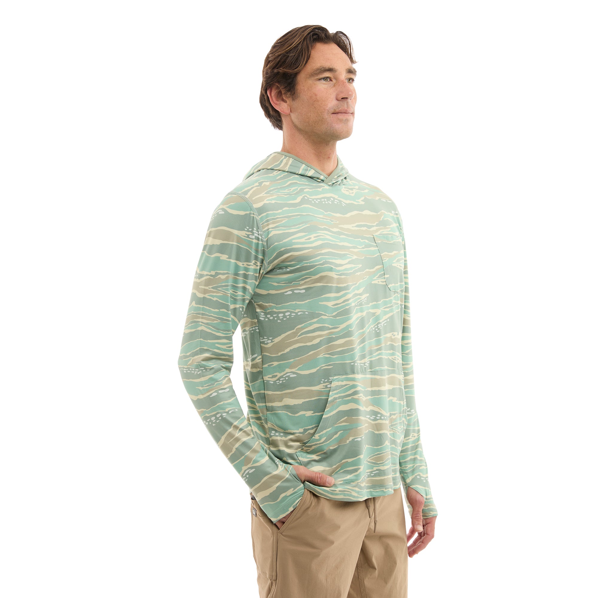 PELAGIC Freespool maglia uomo verde manica lunga