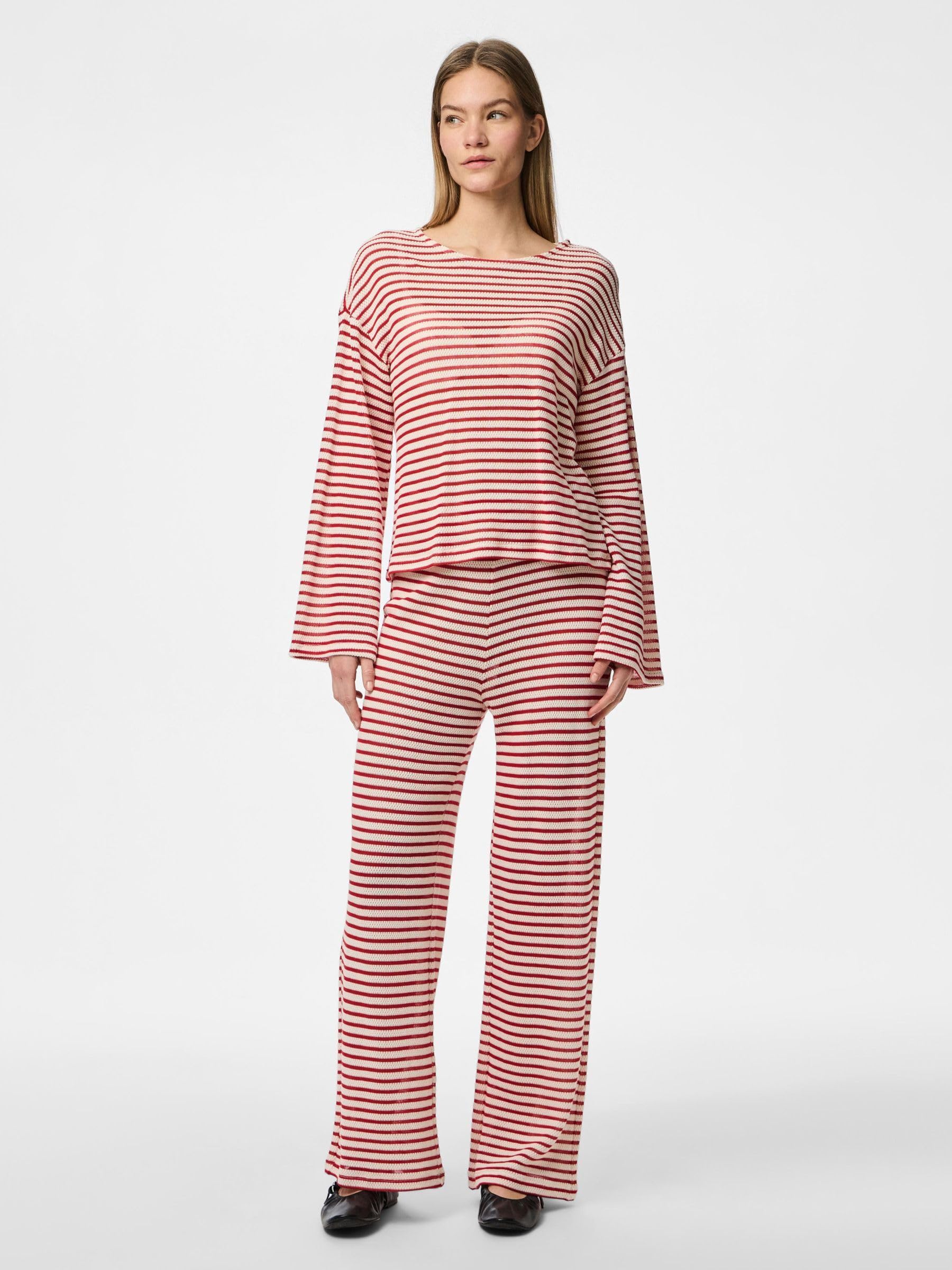Pieces Pcmanilla LS O-Neck maglia donna manica lunga quotidiana