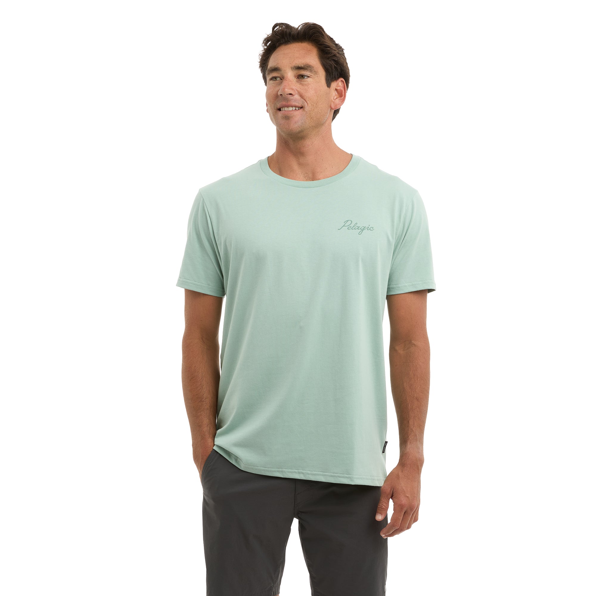 Pelagic Lines In t-shirt uomo salvia cotone
