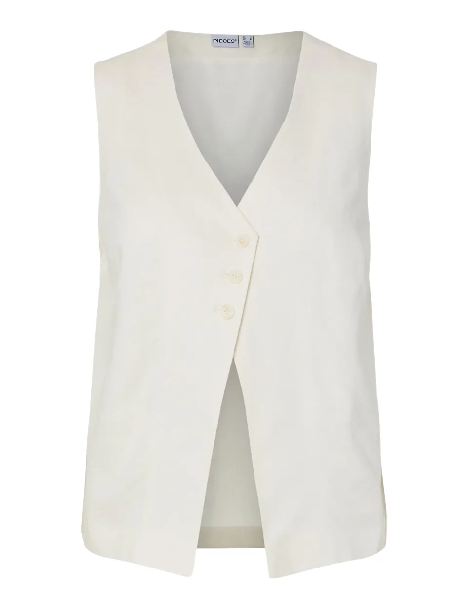 Pieces Pcawace Neck Vest gilet donna lino scollo a V