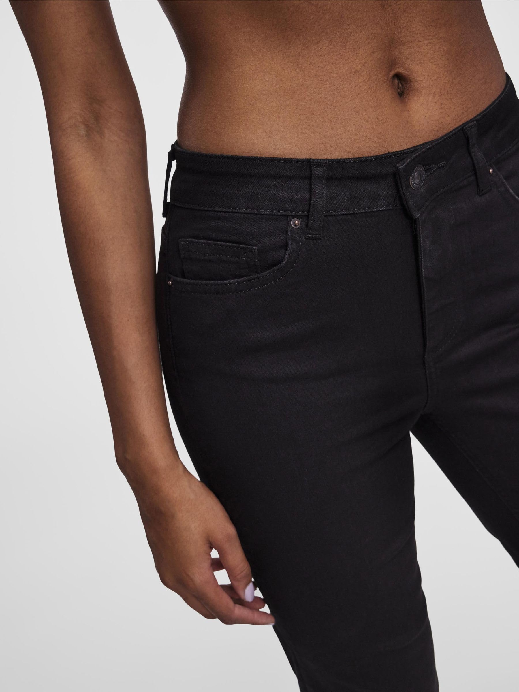 PIECES Pantaloni Donna Denim Nero 30W/30L Uso Quotidiano