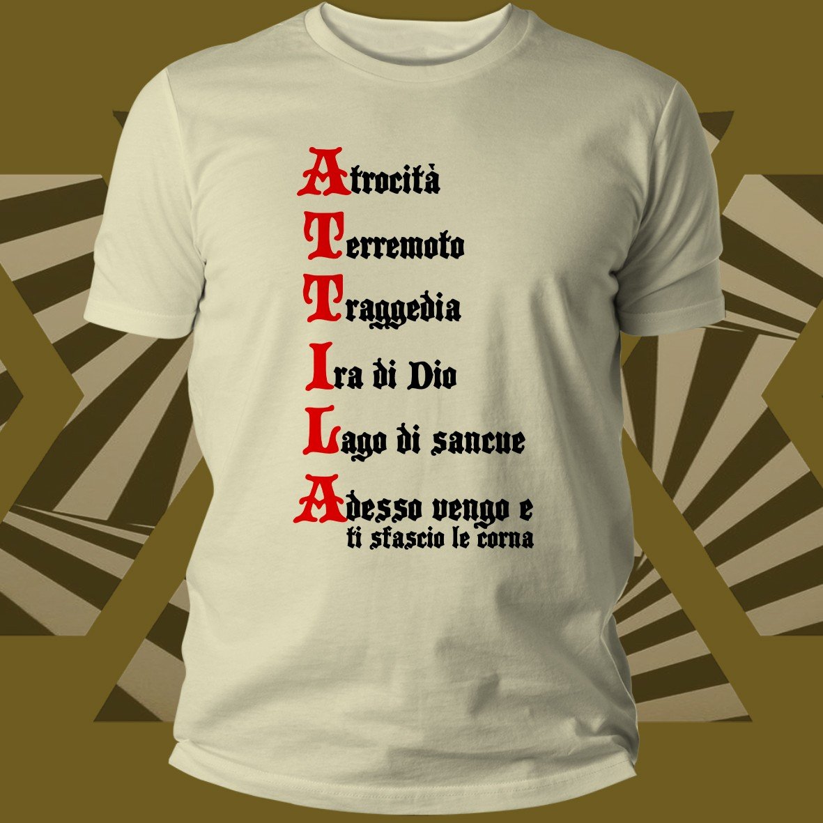 Matrix Attila Frase Black Logo t-shirt cotone unisex