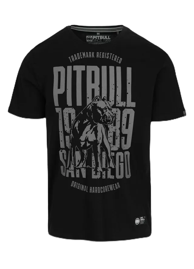 Pitbull San Diego Dog t-shirt uomo cotone girocollo