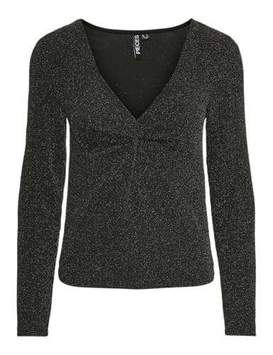 PIECES Pclina LS V-Neck maglia donna S maniche lunghe