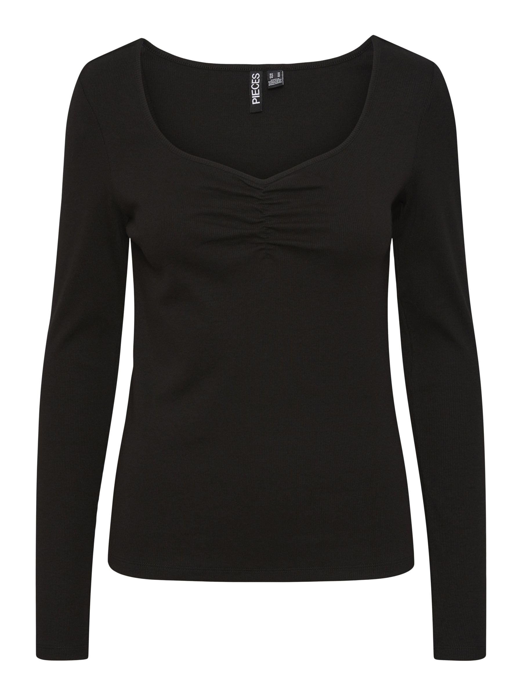 PIECES PCTANIA maglietta maniche lunghe donna cotone