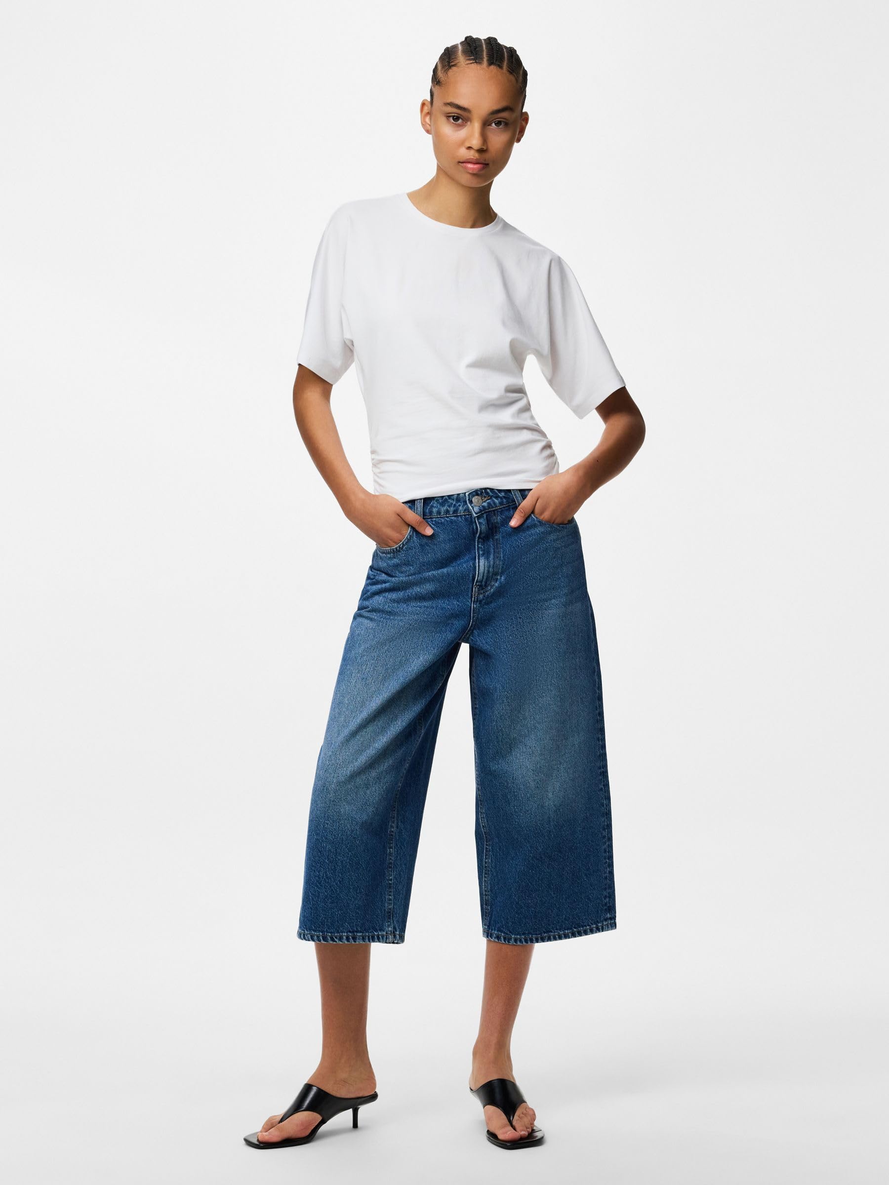 Pieces Pckate MW Culotte Jeans jeans donna 42-44 culotte