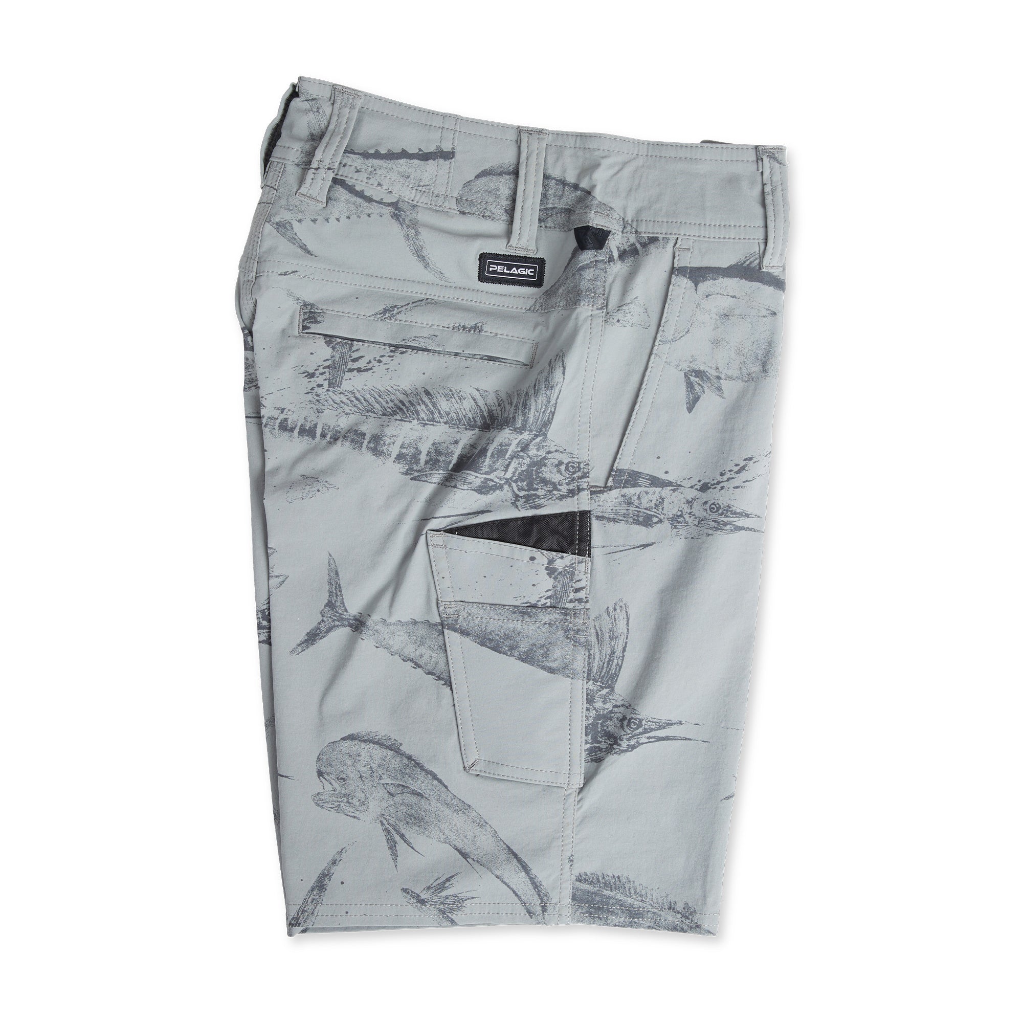 Pelagic Traverse Gyotaku pantaloncini ragazzo grigi nylon