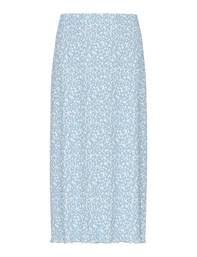 Pieces Pcflora gonna midi donna blu cachemire