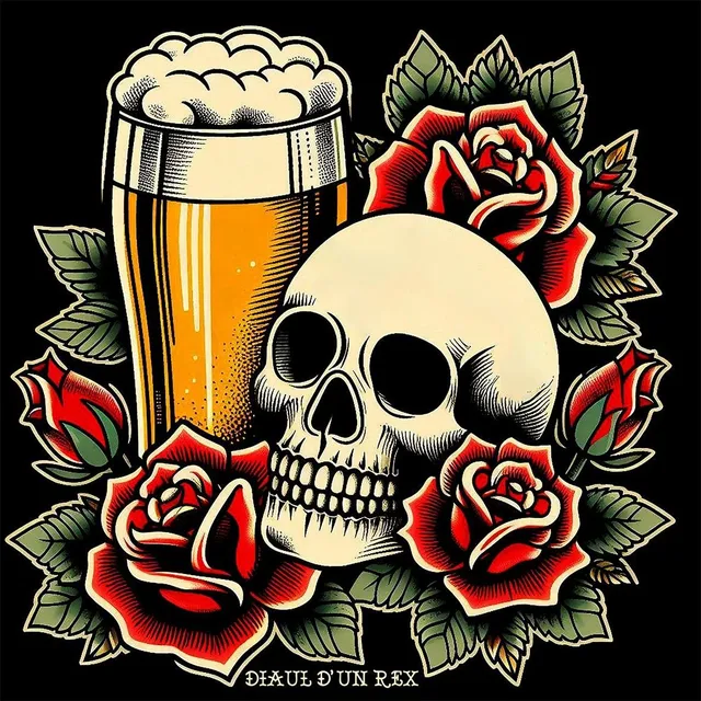 Matrix Music Store Rex Diaul Dun Rex Skull Beer t-shirt cotone unisex