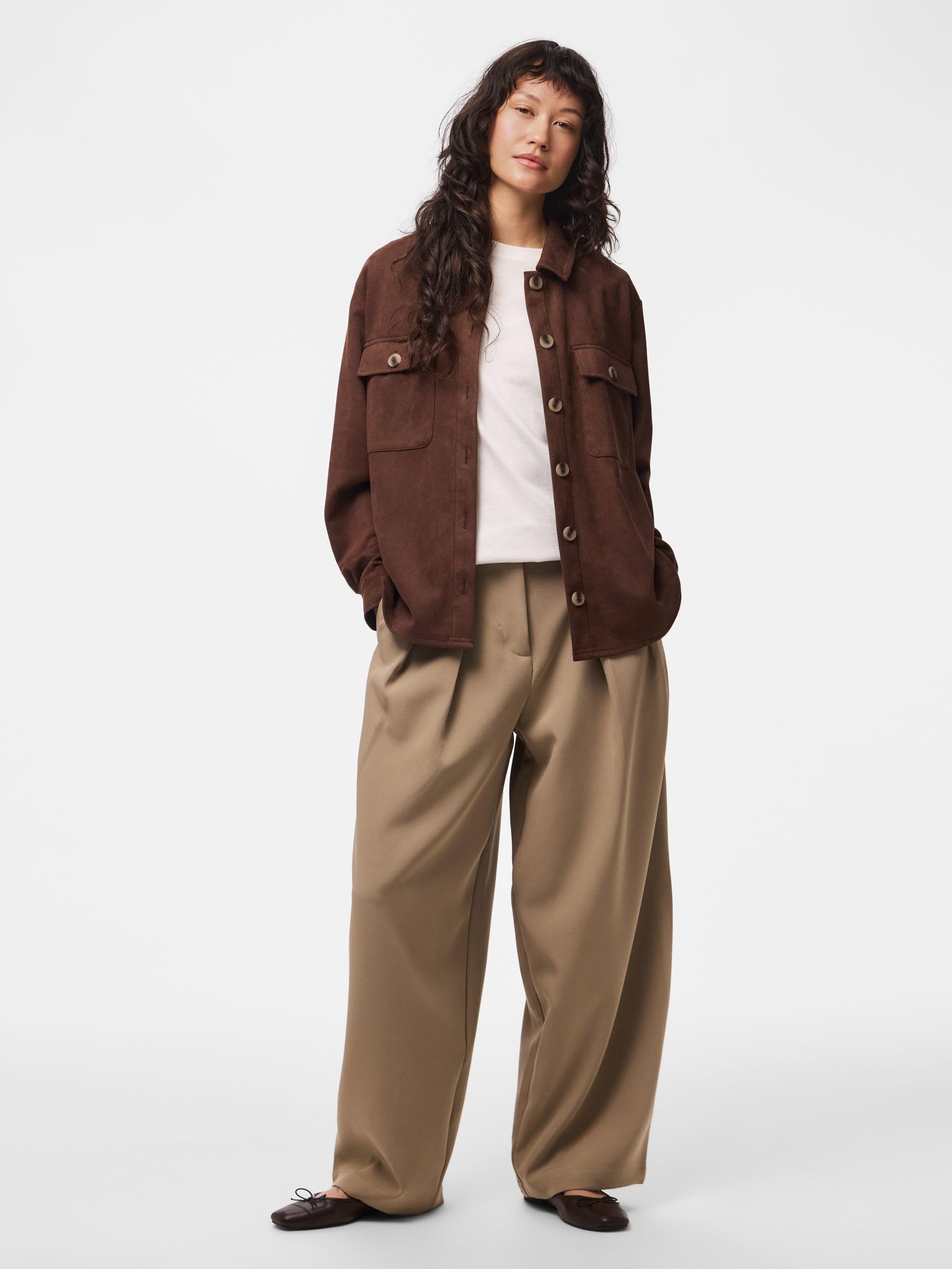 Pieces Pcrakel shacket donna XS chicory cotone
