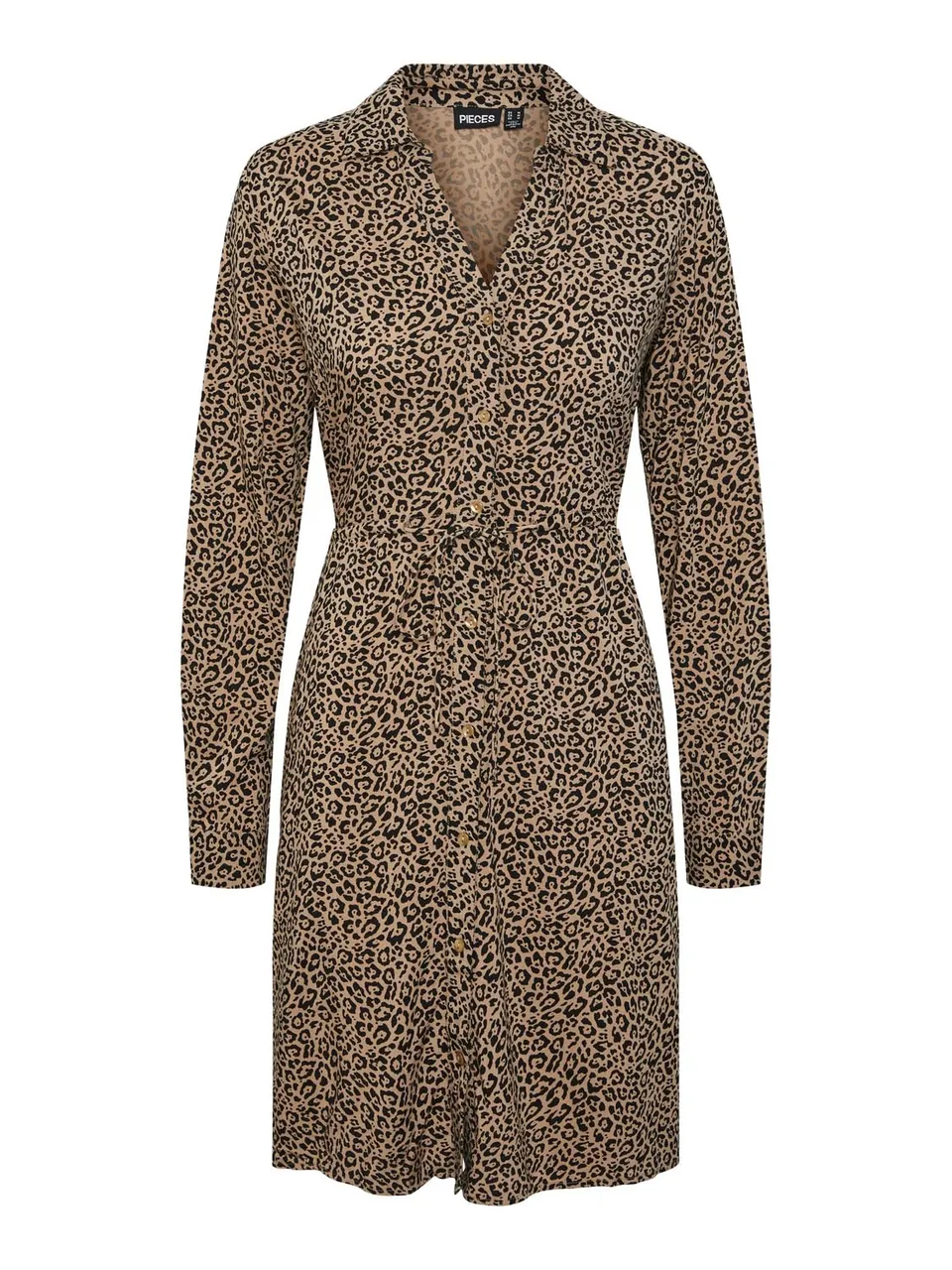 Pieces Pcnova LS Tie Vestito Donna Silver Mink Leone