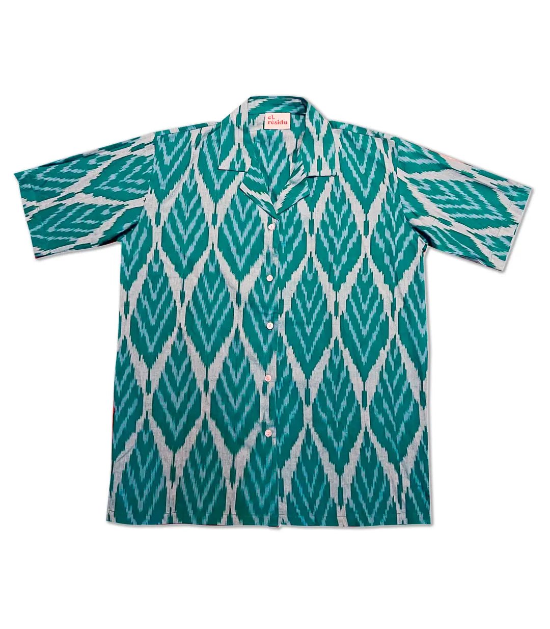 el.residu Sanya Ikat #1 blusa cotone verde