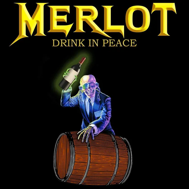 Matrix Music Store Rex Merlot Drinkin in Peace T-shirt cotone