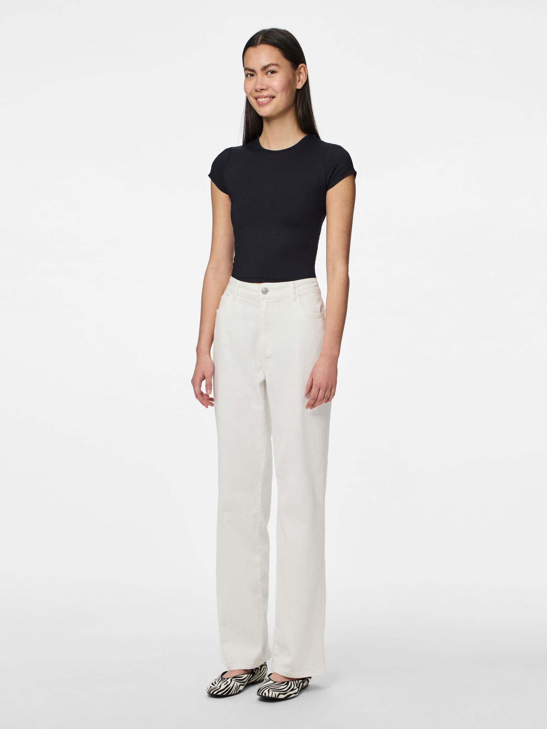 Pieces Pcsalume HW jeans dritti donna taglia 29 vita alta