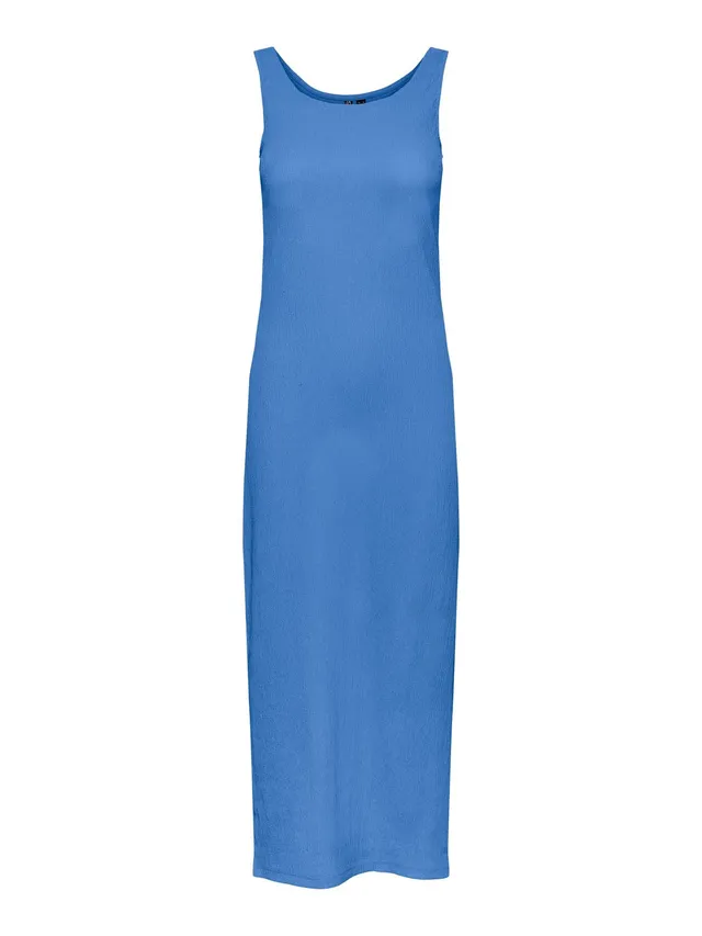 Pieces Pcluna SL maxi vestito donna navy cotone