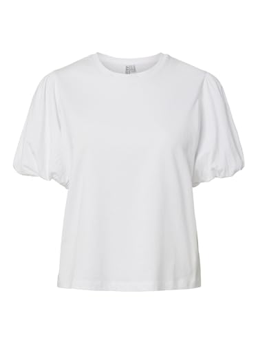 Pieces Pcpernilla SS Puff T-shirt donna jersey maniche a sbuffo