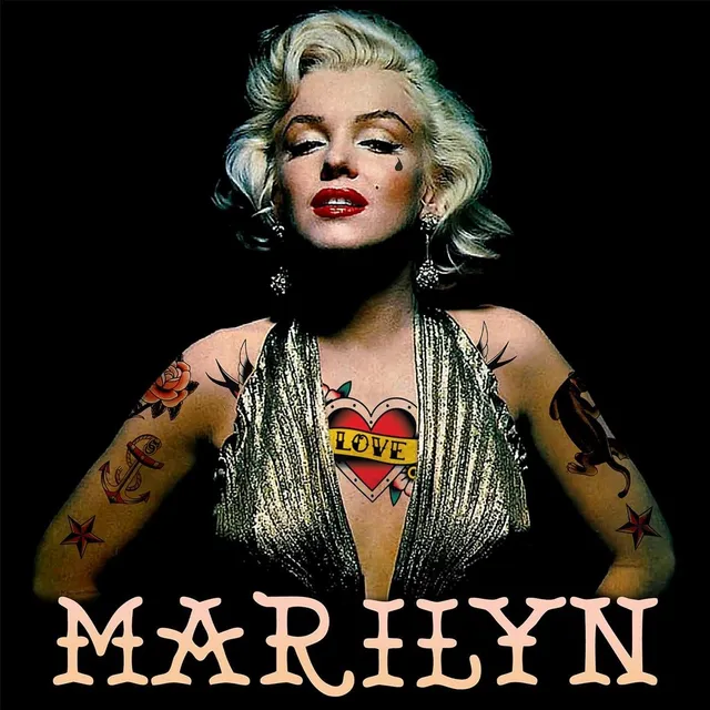 Matrix Music Store Tribe Rex Tattoo Marilyn t-shirt unisex cotone
