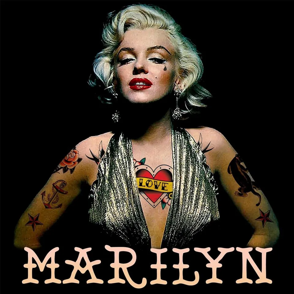 Matrix Music Store Tribe Rex Tattoo Marilyn t-shirt unisex cotone