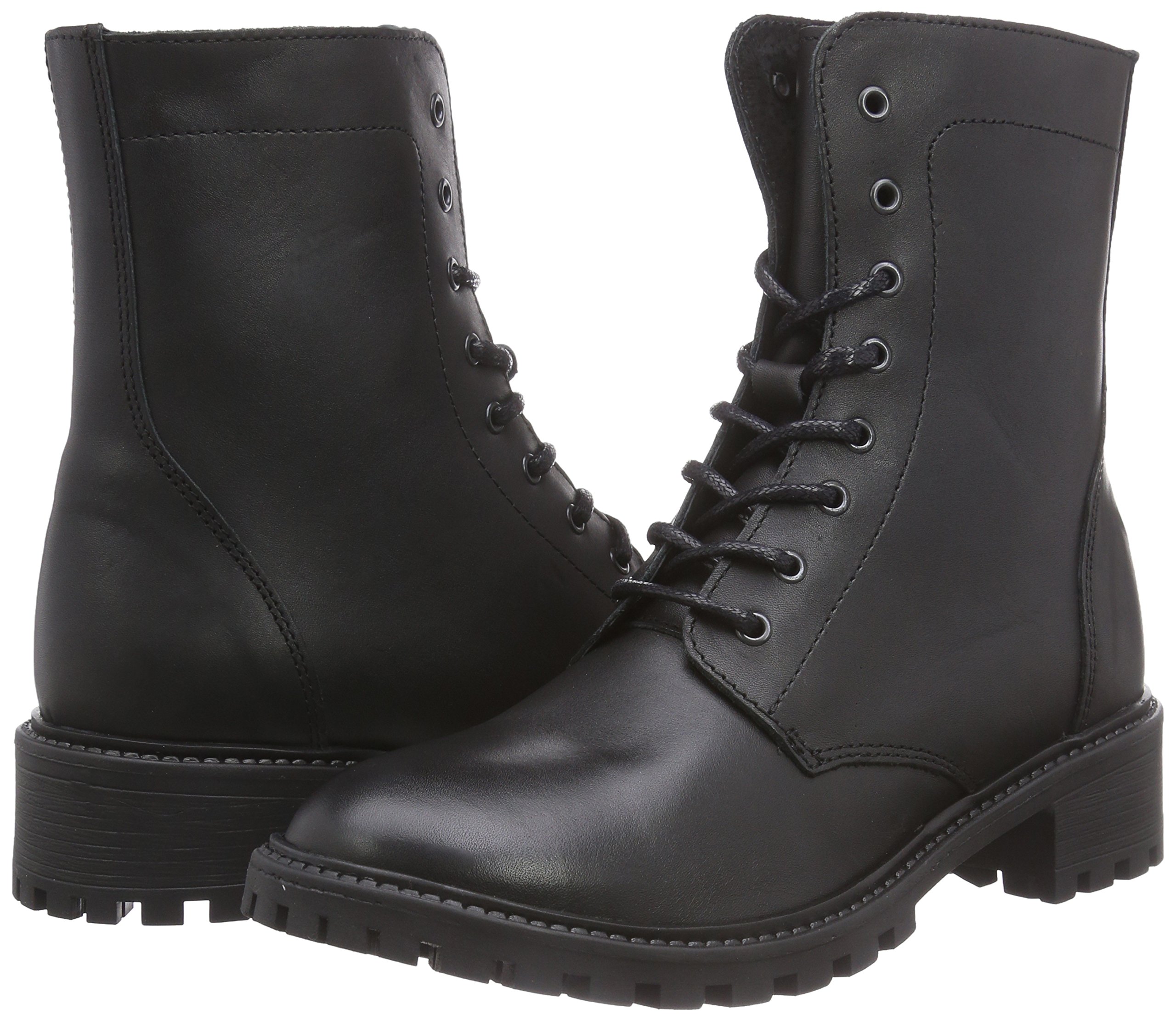 Pieces Psuda Lacci stivali donna nero 36 pelle