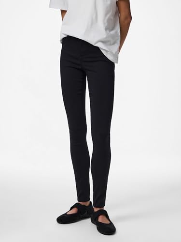 Pieces Pcskin Mw jeggings donna nero taglia L elasticizzati