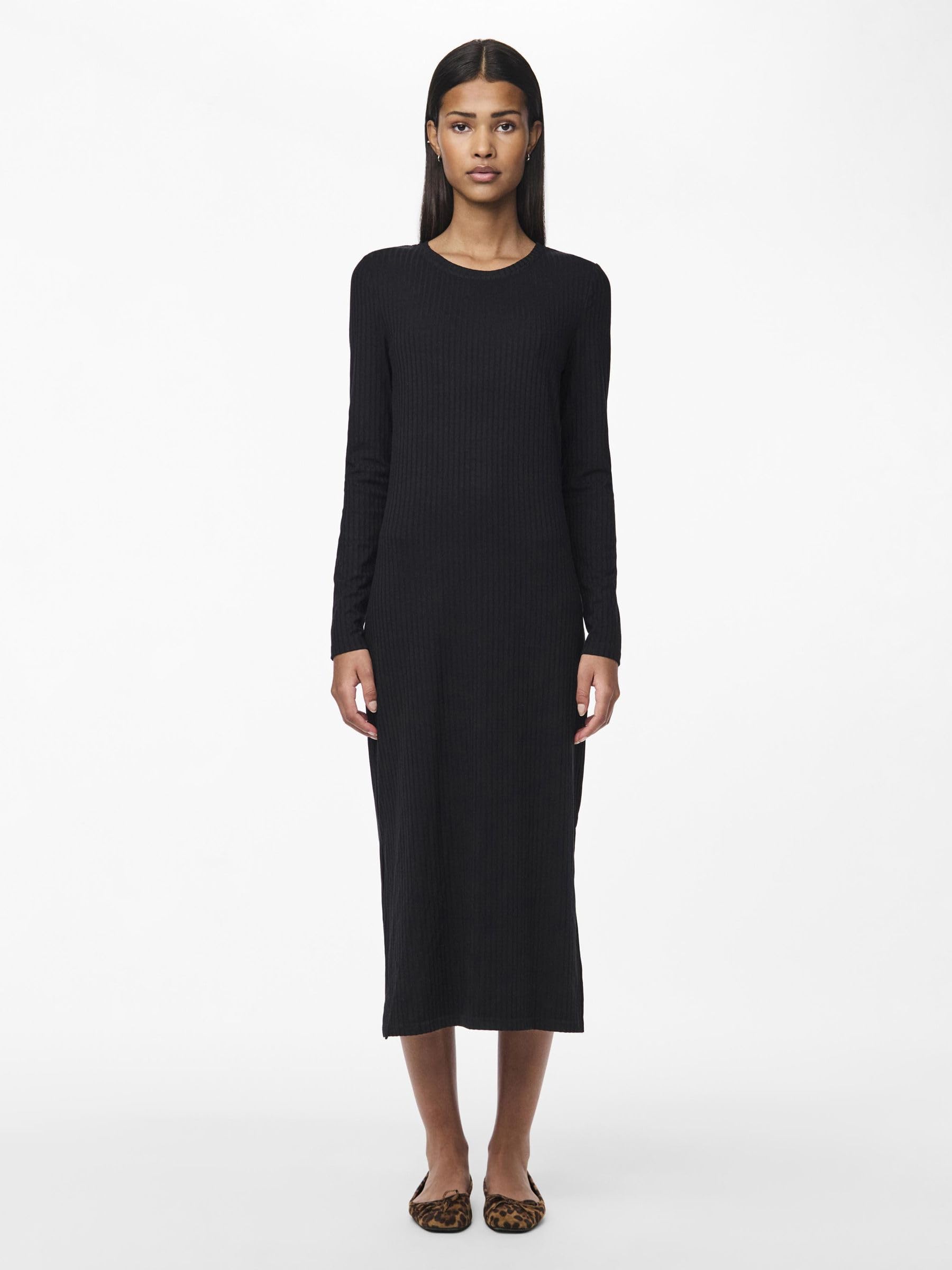 PIECES Kylie PCKYLIE abito midi donna maniche lunghe