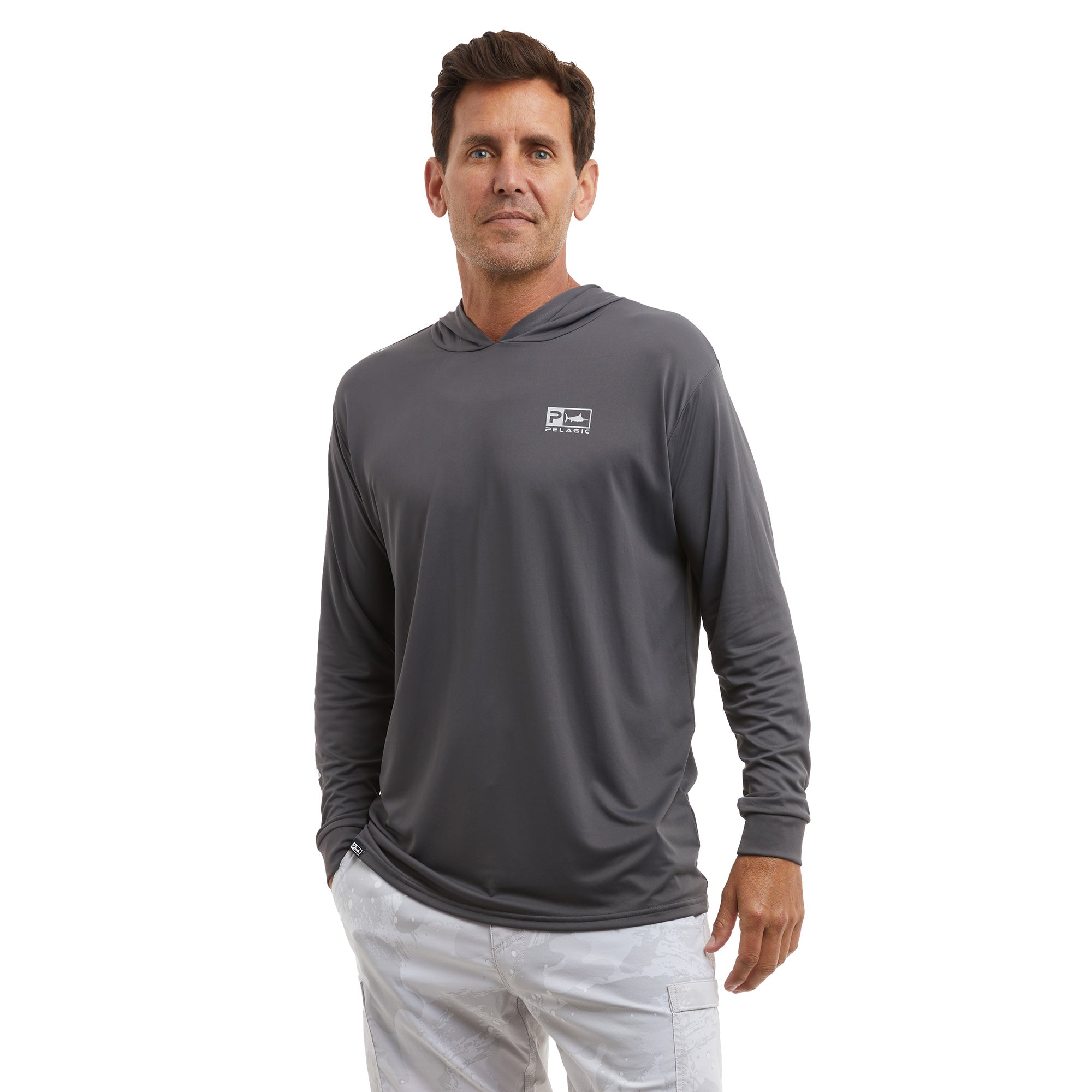 PELAGIC Aquatek Rusted Icon maglia pesca grafite UPF 50+