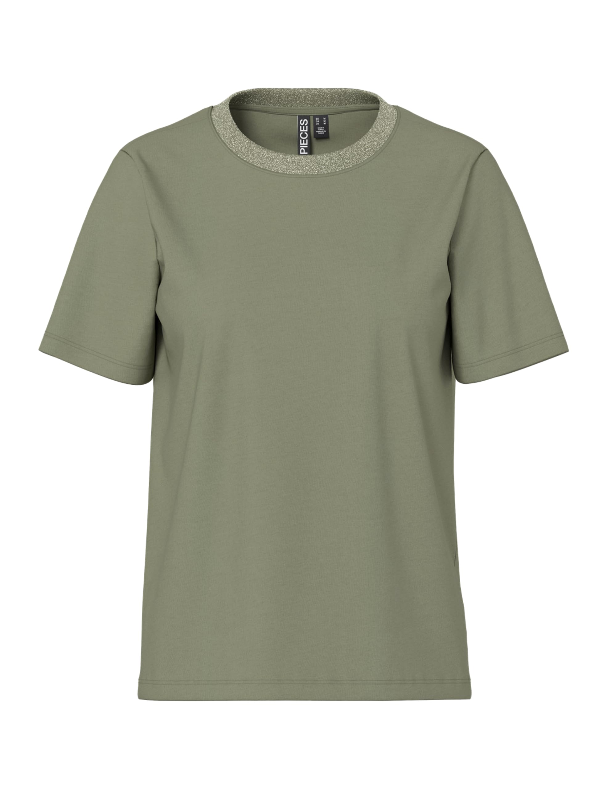 Pieces Pcria SS Lurex Neck Tee Jrs Noos BC t-shirt donna