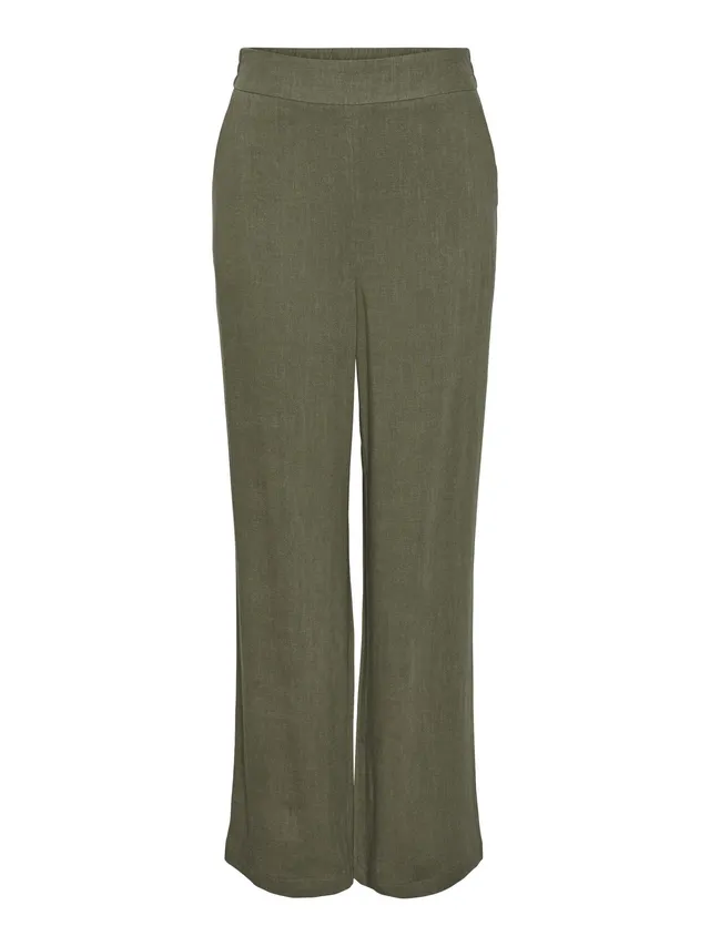 Pieces Pcvinsty HW Linen Pant Noos pantaloni in lino