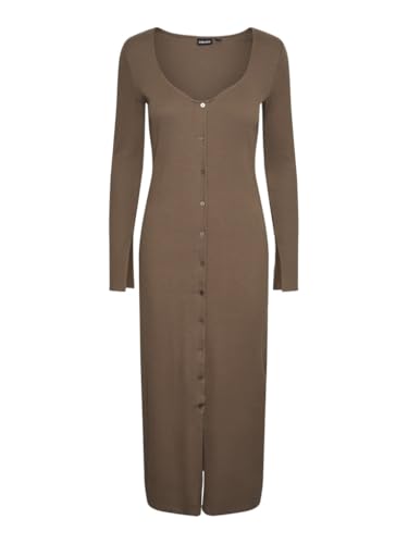 Pieces PCKUJA LS Long Dress abito nero maniche lunghe